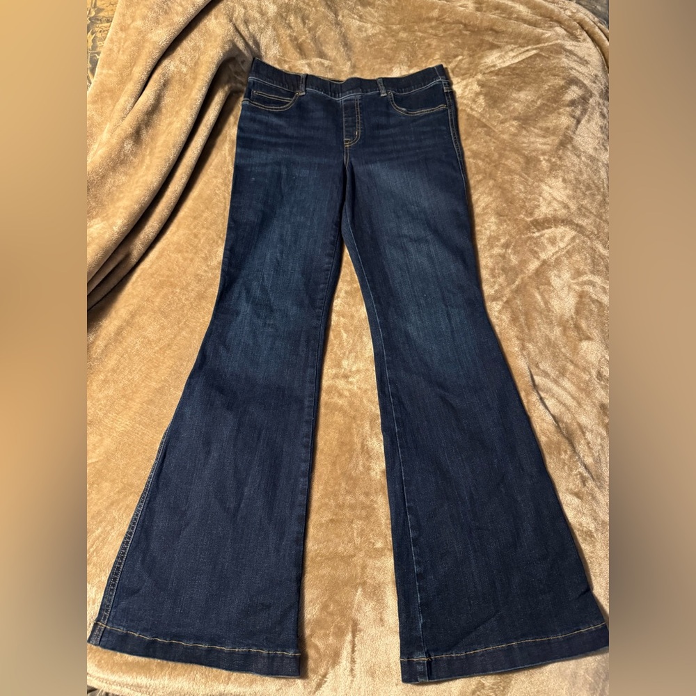 SPANX Dark Blue Flare Jeans Wide Leg